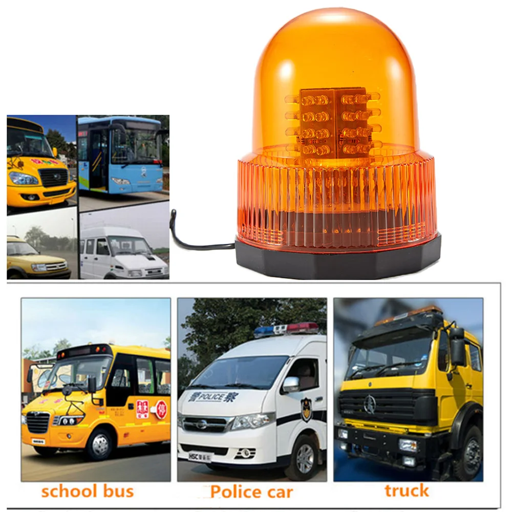 

2018 Car LED Beacon Urgence Truck LED Auto stroboscopic Yellow flasher Strobe flashlight 12V 24V
