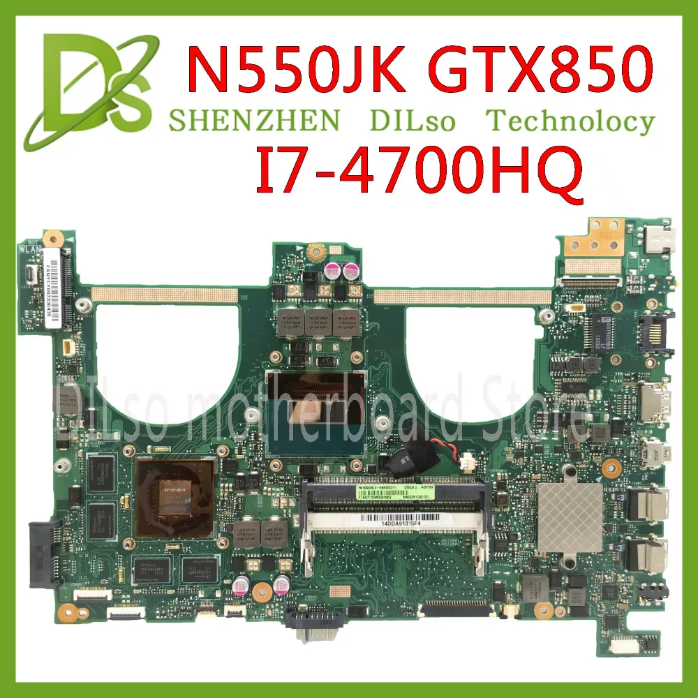 Koop KEFU N550JK Voor ASUS N550JK n550JV N550JX Laptop Moederbord i7 4700HQ CPU PM GTX850 2 GB 4 GB Video geheugen moederbord