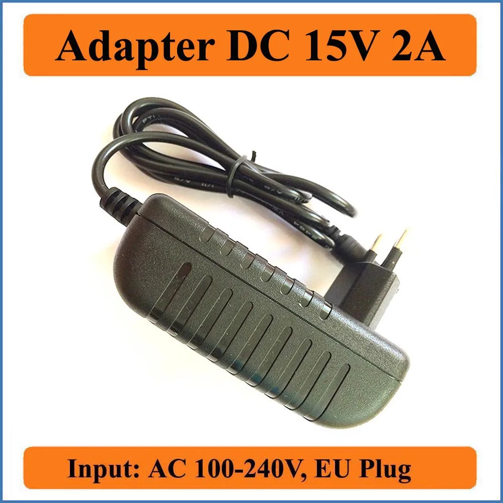 15V 2A EU Plug AC DC Adapter High quality 1PCS AC100 240V Converter to