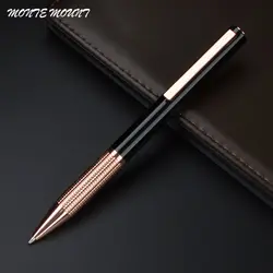 Роскошный черный цвета розового золота ролика металла шариковая ручка с 0,7 мм черные чернила пополнения шариковая Ручки с надписью для