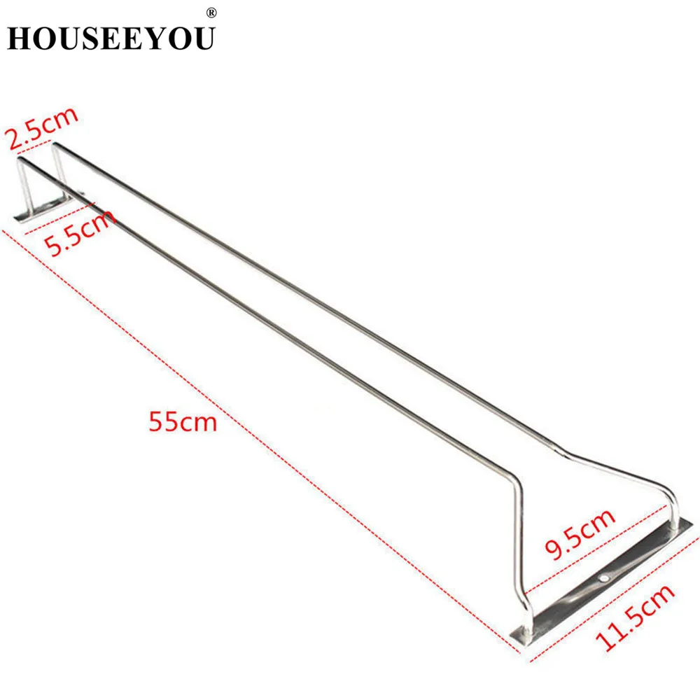 Высокое Качество Полезная 27/35/55 см Нержавеющая сталь стеклянный шкаф для вина держатель кружка Кубок полка крючок вешалка для хранения Организатор - Цвет: 55cm