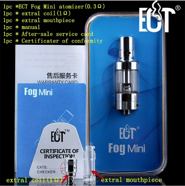 Hot selling ECT Fog mini 2.5ml airflow control atomizer compare with aerotank protank 3 protank2 areo tank | Электроника