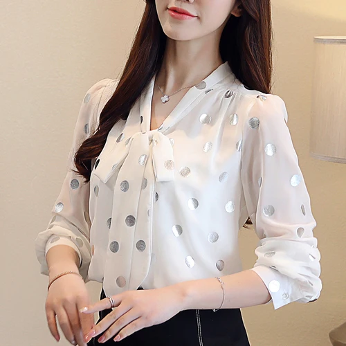 

Spring Korean Version Chiffon Women Shirt 2019 New Style Autumn Long Sleeve And Bow Work Wear Female Fashion Temperament Blouses