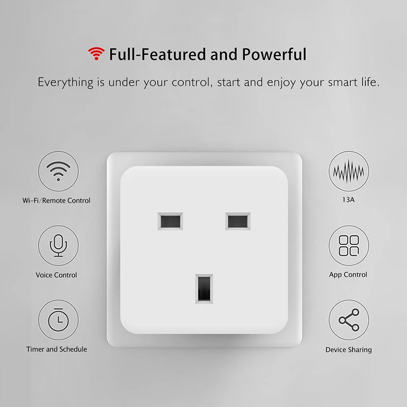 Умная розетка YOSYN UK Wi Fi умная с дистанционным голосовым управлением