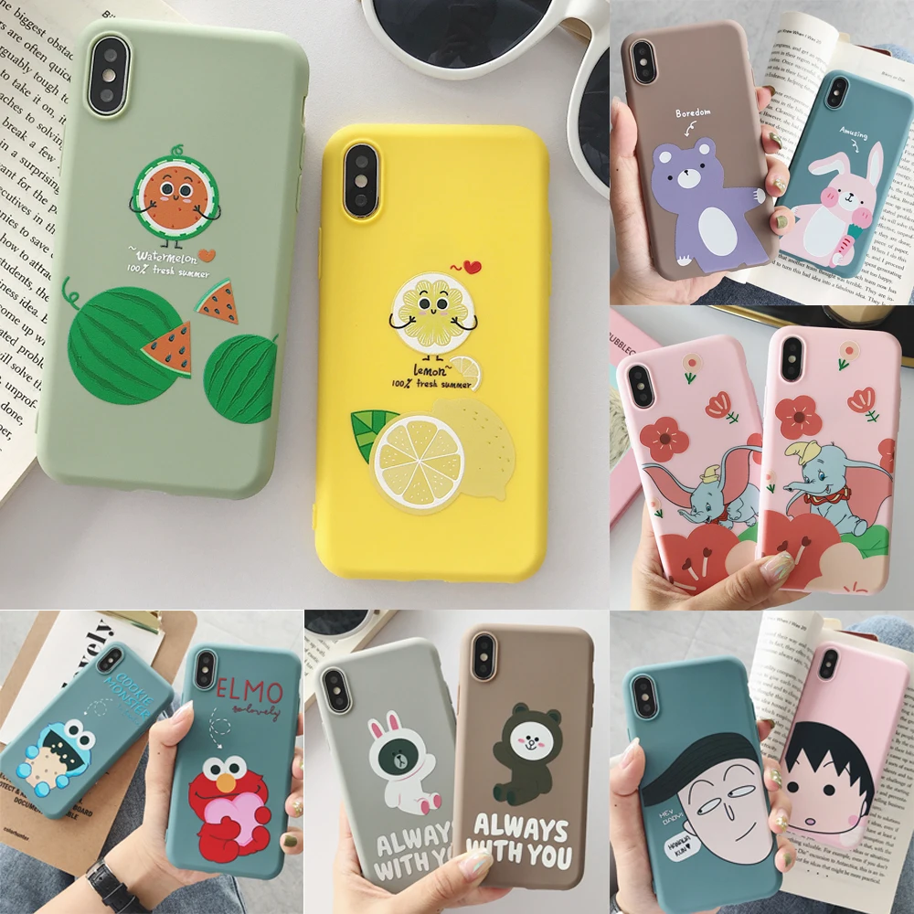 

Cute Cartoon Dumbo Sesame Soft Case for iPhone 7 8 6 6S Plus X XS XR XS Max 5 5S SE Phone Cases Ultrathin Back Cover Fundas