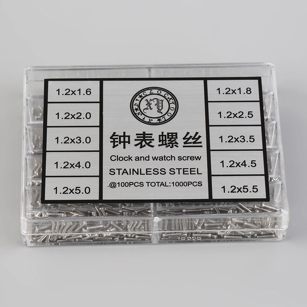 

1000Pcs/set Tiny Assortment For Clock Watch Eye Glasses Screws Repair Kit Tool watch for parts Repair Kit Tools Kit