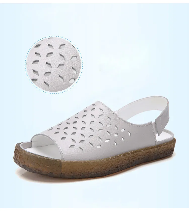QJ Y035-Fashion 2019 Fisherman Shoes Women Cut Outs Genuine Leather Woman Summer Sandals-6