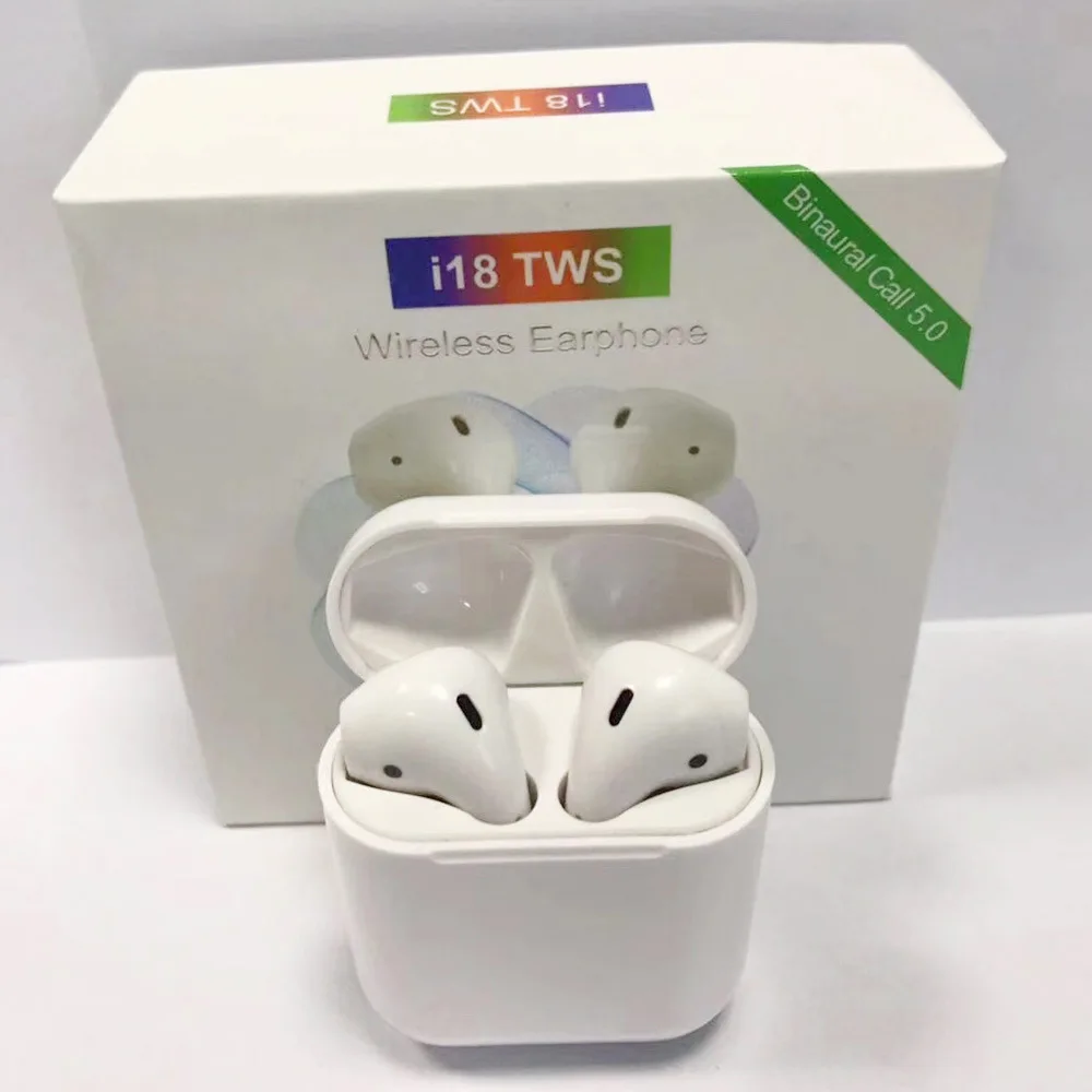 

i18 TWS Touch Control TWS 5.0 Bluetooth Headphone 3D Stereo Wireless Earphone with Dual Microphon pk i9s i10 i12 tws Candy + Box