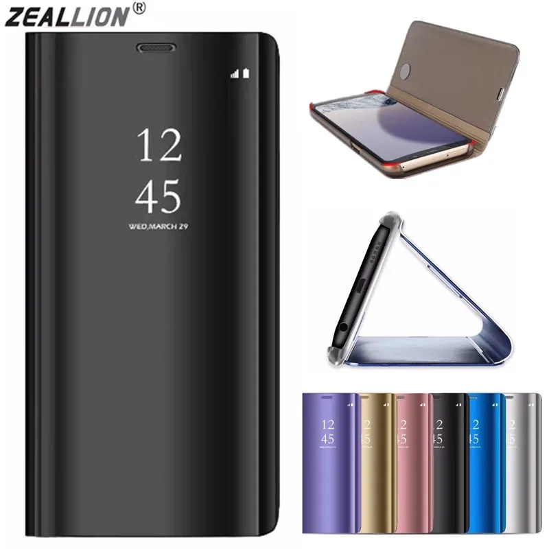 Чехол книжка ZEALLION для Huawei P8 Lite 2017 P20 Plus Enjoy 7 8 Y7 Prime Y9 2018 с прозрачным зеркальным