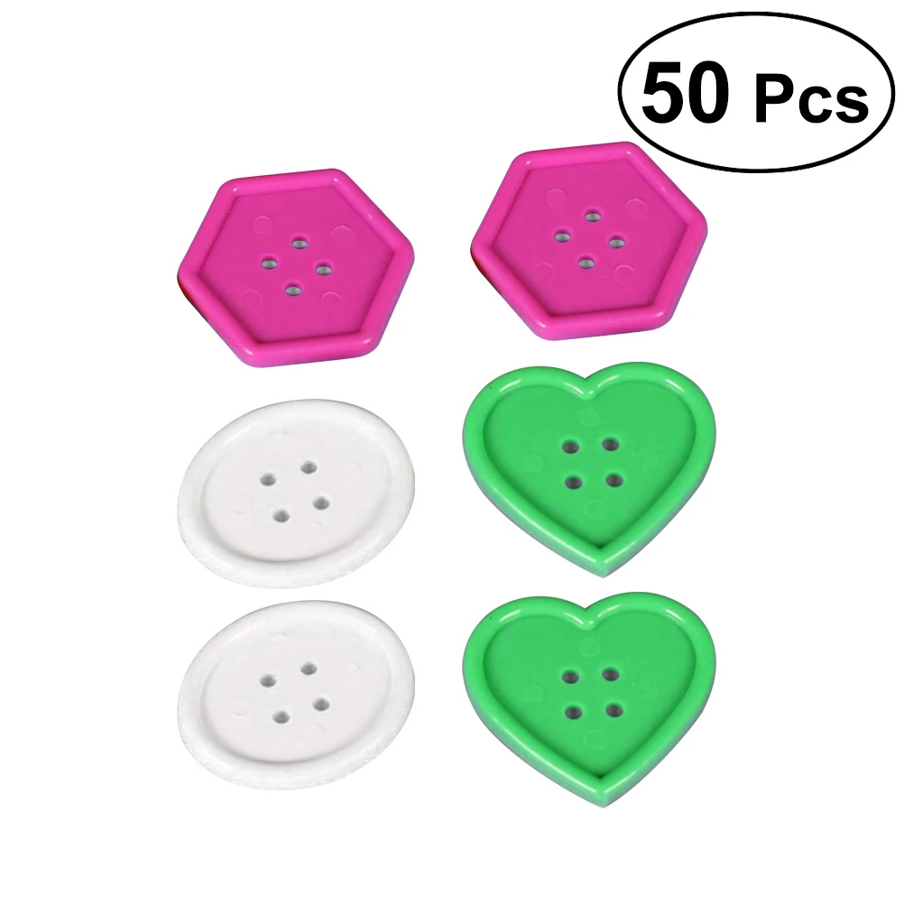

50pcs DIY Big Buttons Embellishments for Sewing Art Crafts Projects Decoration and Scrapbooking (Random Patterns and Colors)
