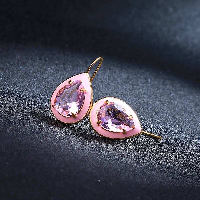 

Trendy Vintage Tiny Earrings For Women Charm Love Heart Water Drop Earrings Wedding Dress Fashion Jewelry Accessories In Box