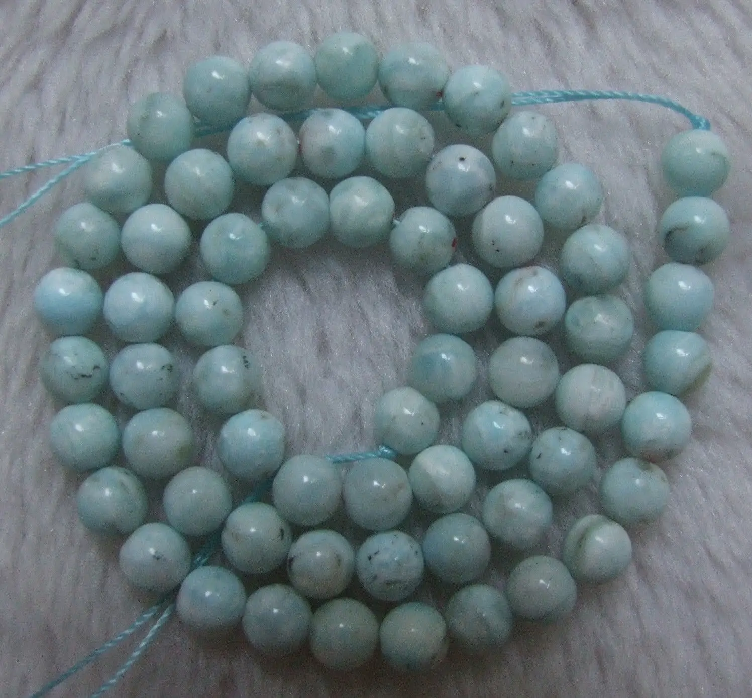 

6mm 8mm 10mm 12mm Natural Blue Hemimorphite Round Loose Beads 15.5"