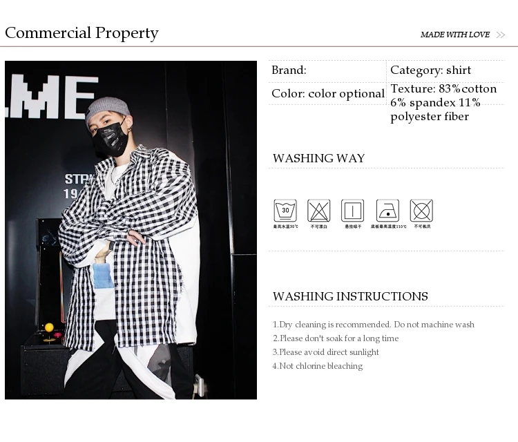 Loose Fit Shirt Men Striped Korean Fashion Mens Shirts Ong Sleeve Casual Slim Fit  (1)