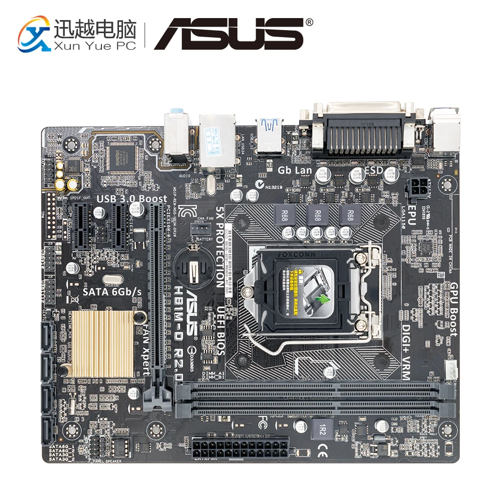 

Asus H81M-D R2.0 Desktop Motherboard H81 LGA 1150 For Core i7 i5 i3 DDR3 16G SATA3 USB3.0 VGA Micro-ATX Original Used Mainboard