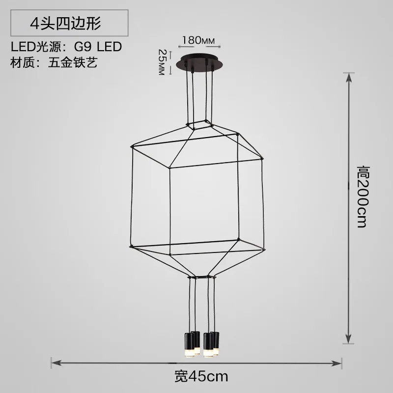 Классический дизайн линии светодиодный подвесные светильники Современная Подвесная лампа для жизни Обеденная Ретро Лофт Home Decor подвеска Luminaria - Цвет корпуса: 4 heads