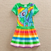 Retail Baby girl dress my little pony summer cotton child dress girl wear kid clothes children dress baby girl clothes SH6218