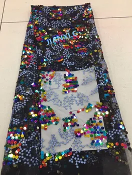 

fashion David-11330 embroidery lace fabric best quality african tulle mesh lace fabric with sequins