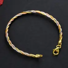 925 стерлингового серебра модные ювелирные изделия 3 цвета витая веревка браслет ювелирные изделия A2653