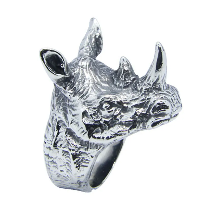 Rany&Roy Newest Rhinoceros Ring 316L Stainless Steel Fashion Jewelry Protect Rhinoceros Ring 3