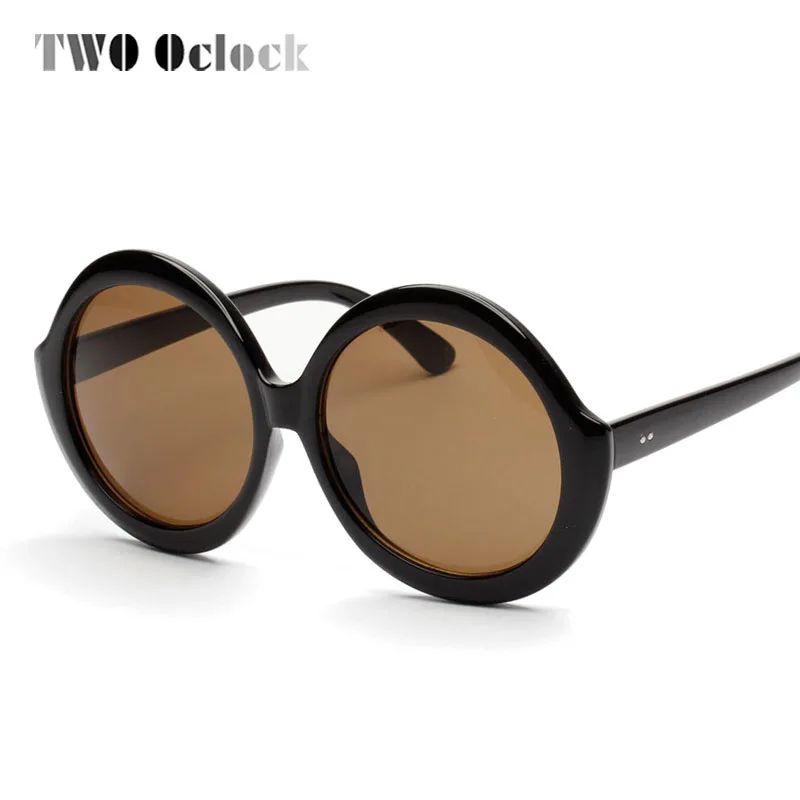 Два Oclock негабаритных солнцезащитных очков женские роскошные брендовые дизайнерские винтажные Круглые Солнцезащитные очки женские большие черные очки 8X1199
