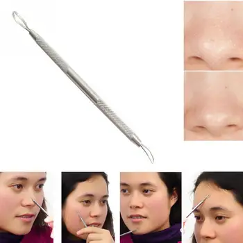 

Fashion 12.5cm Double head Stainless Steel Blackhead Remover Cleanser Face Skin Care Tools Pimple Pin Facial Blackhead Remover #