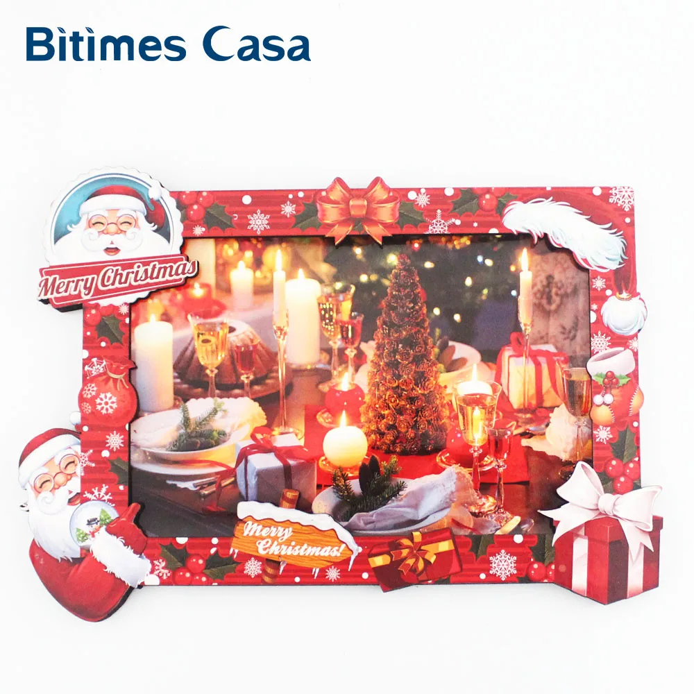 

Bitimes Christmas Photo Picture Frame 3D Fridge Magnets Refrigerator Magnets Christmas Home Decoration 7.8'X5.5' Stickers Gift