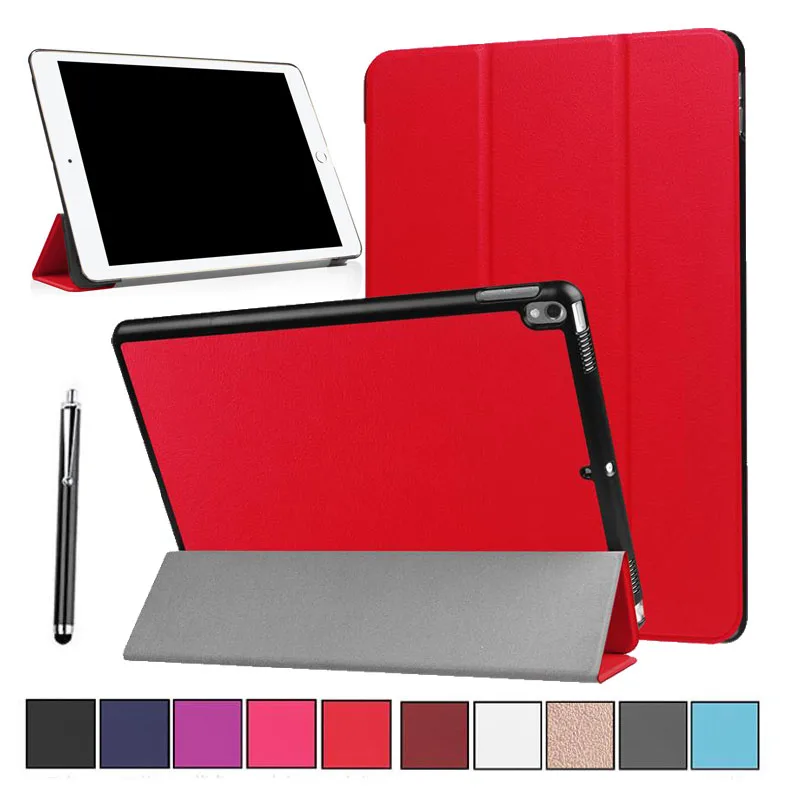 XSKEMP Ultra Slim Tri-Fold Magnetic Flip Leather Case Cover For Acer Chromebook Tab 10 D651N-K9WT Protective Stand Shell + Pen