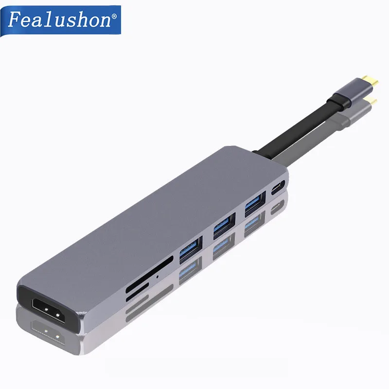 Док-станция USB C для ноутбука USB 3,0 HDMI usb-хаб Fealushon для ноутбука Macbook Pro hp DELL поверхность lenovo samsung док-станция