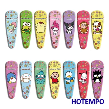 

Japan Cartoon Cute Melody Cinnamoroll kuromi Pompom Keroppi Sam Twin Childhood Kawaii HairPins Hair Clip for Girl Baby Kids Gift