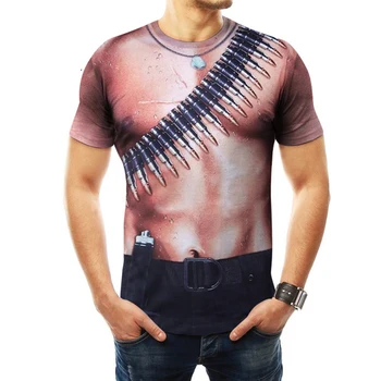 

2020 3D Muscle Printed T shirt Men Loose Size Men Sleeve Short O Neck Fitness Shirts Man Summer Clothes Tees Tops Hip Hop Style