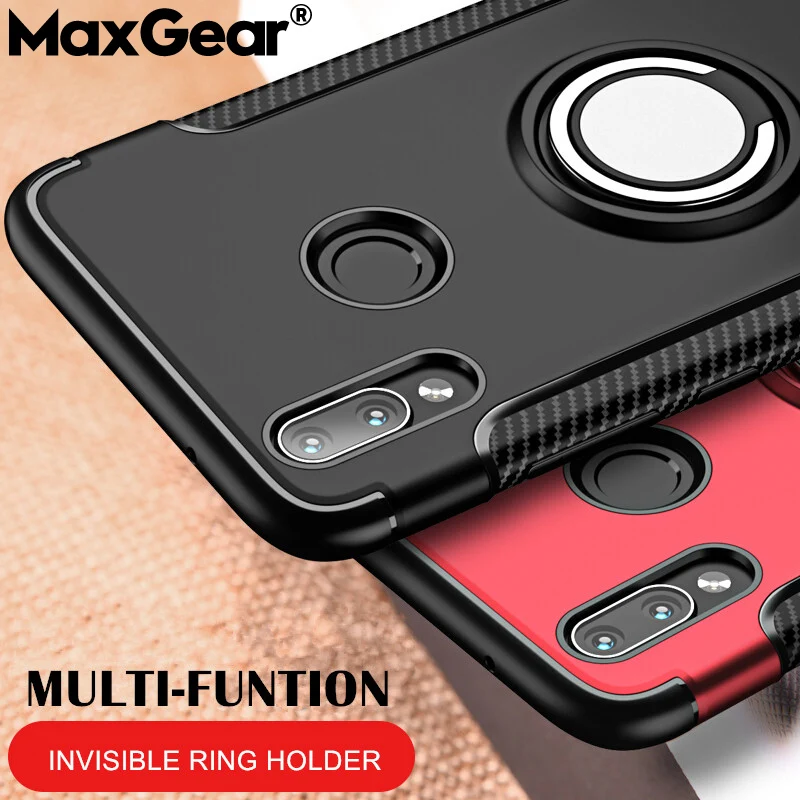 

Shockproof Cover Ring Case For Huawei Honor 8 9 Lite V9 Play V10 Note 10 Matte Soft Silicone Back Shell 7X 8X Max Holder Housing
