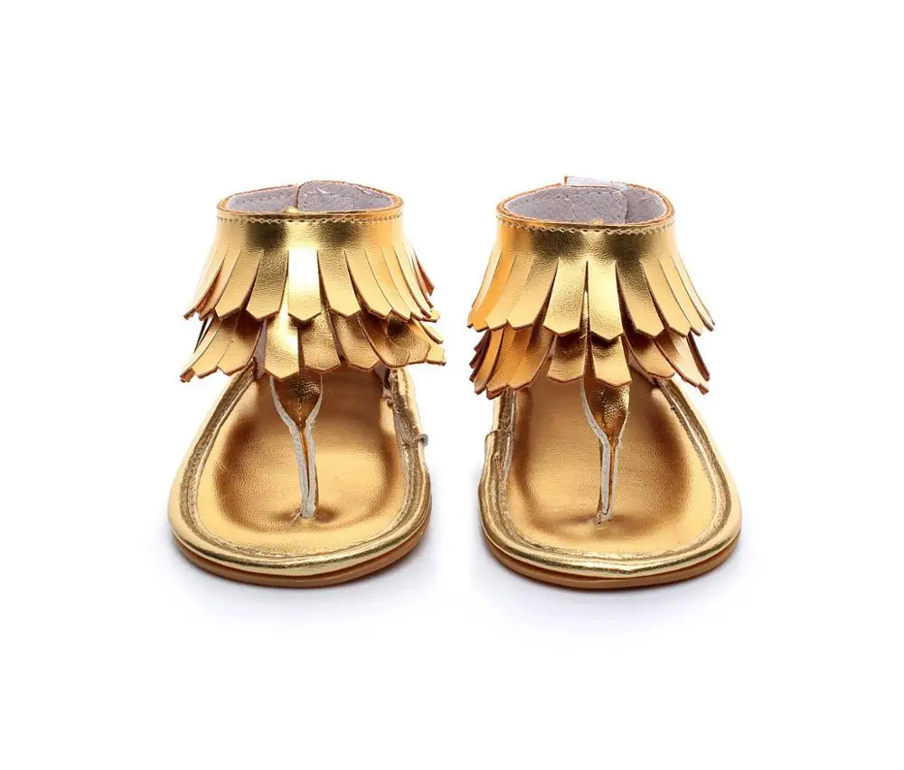 Летние сандалии для маленьких девочек дышащая обувь с кисточками Нескользящие Вьетнамки Сандалии для новорожденных от 0 до 18 месяцев - Цвет: Model 3