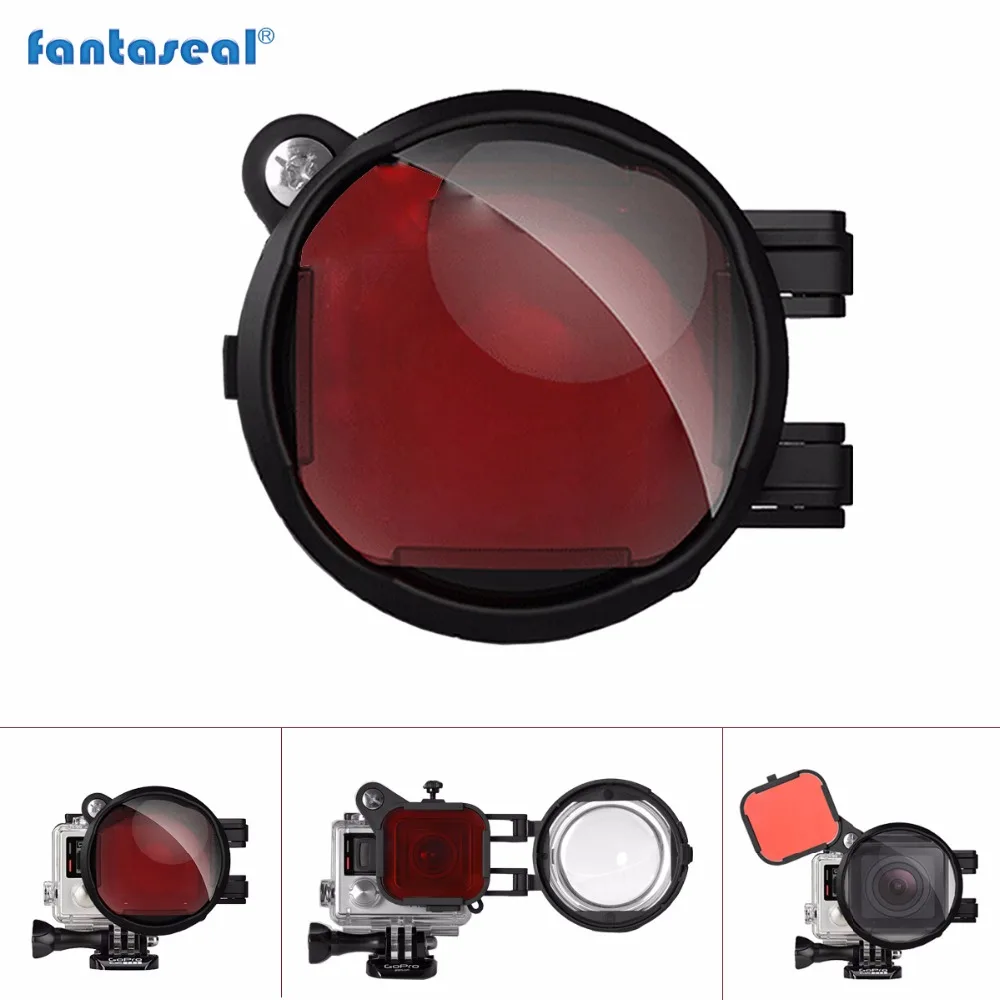 Fantaseal 2in1 Diving Lens Filter per GoPro Hero 4 3 + 3 Rosso Filtro di  Correzione + 16X Close Up Macro lente per Gopro Macchina Fotografica di  Azione di 4