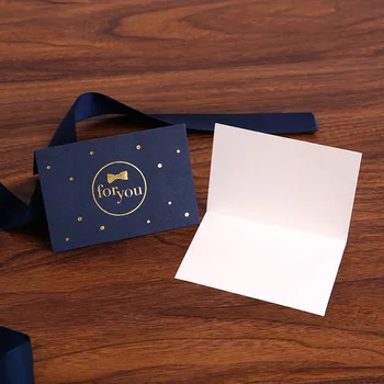 

Creative Personality 10pcs/lot Dark Blue Gift Thank You Card ''for you''Festival Greeting Postcard kids Gift Envelope Packaging