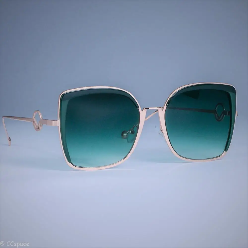 Солнцезащитные очки "кошачий глаз" двойной Цвет солнцезащитные очки Для женщин, металлическая оправа, Модные оттенки UV400 Винтаж очки 49005