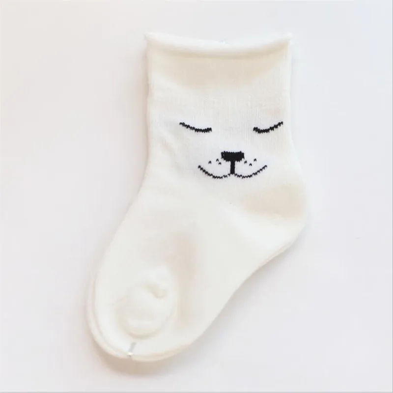Весна и осень детские носки хлопок Творческий щенок печати Детские носки для маленьких мальчиков/девочек 0-3years Одежда для младенцев рождество - Цвет: sleep puppy