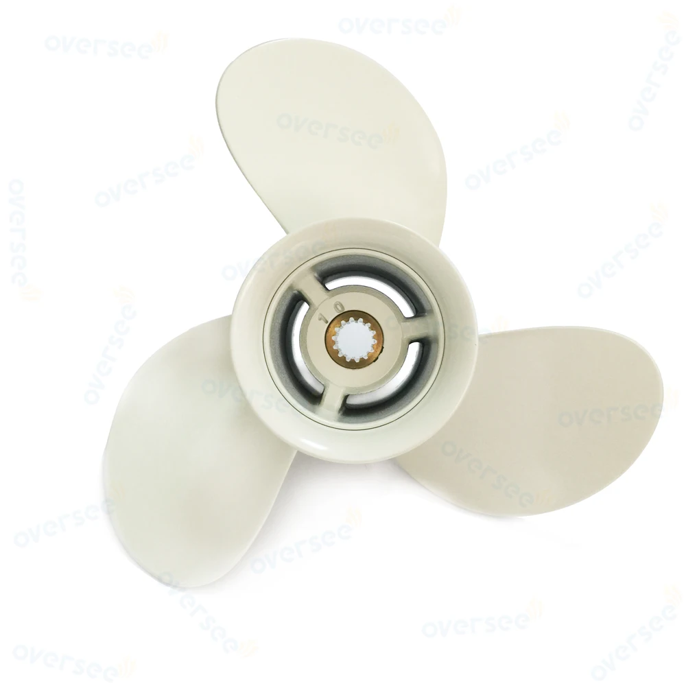 OVERSEE Aluminum Propeller  362-64108-0-1 3X9.2X9.8 Right White 9.9, 15, 18 HP For Fitting TOHATSU Outboard 