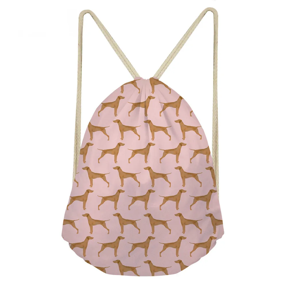 

THIKIN Vizsla Dog Print Women Drawstring Backpack Ladies String Beach Bags for Females Fashion Bagpack Girls Shoulder Backpacks