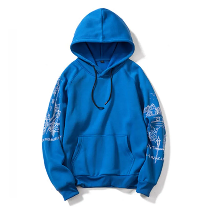 Man's Hooded Hoodies Fashion Youth Leisure Men's Orange And Blue  Wear  Winter Autumn Hot Selling Long Sleeve Hoodies