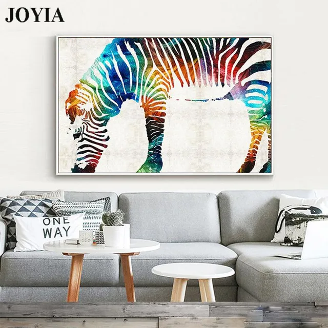 The Color Zebra Canvas Wall Art Rainbow Decor Printed The Color Zebra Canvas Wall Art Rainbow Decor Printed Painting Calligraphy Minimalist Room Office