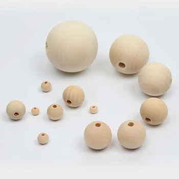 

Hot 4/6/8/10/12/14/16/18/20/25/30/40/50mm Wood Spacer Bead Natural Color Wooden Beads Jewelry Making For Baby Smooth Teething
