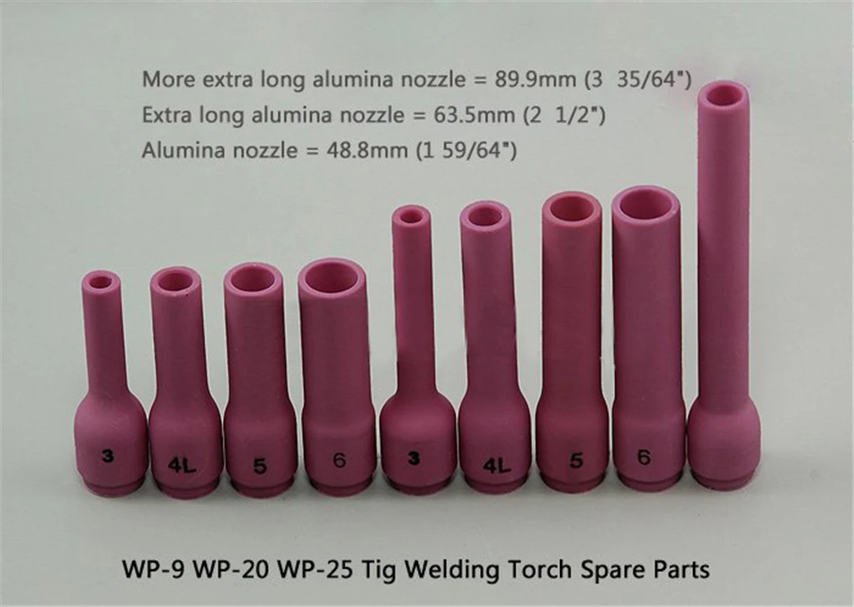 Сварочный комплект удлиненные сопла из оксида алюминия 796F70 ~ 7 для аргоновой горелки 9 20 25 серия 9PK