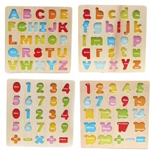 Дети раннего обучения 3D деревянные головоломки игрушки Цифровой алфавит образовательный Детский пазл игрушки