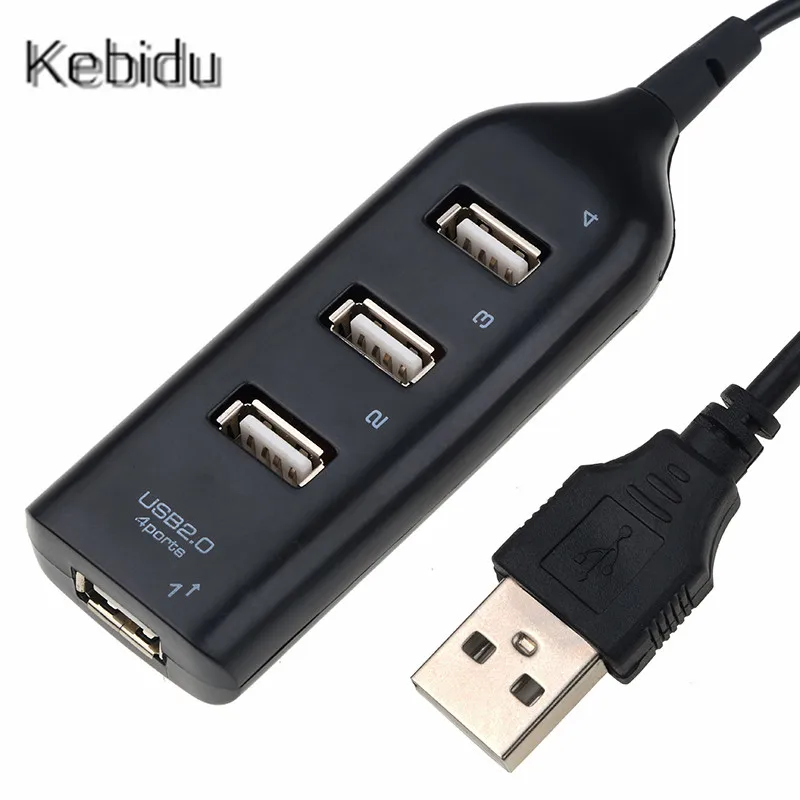 Kebidu USB 2,0 адаптер usb-хаб мини Hi-Скорость 4-Порты и разъёмы разветвитель для портативных ПК Тетрадь приемник Компьютерная периферия аксессуары