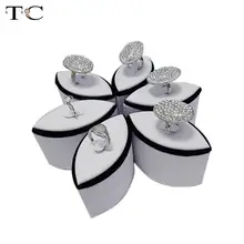 Ювелирные изделия Дисплей цветок кольцо Дисплей подставка башня 6 шт./компл. кольцо держатель стенд Дисплей стойки Дело Организатор Кольцо Показать