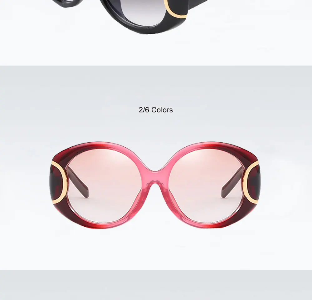 VEGA Eyewear Fashion Oval Sunglasses Women for Big Face Ladies Oversized Glasses with  ( (5)