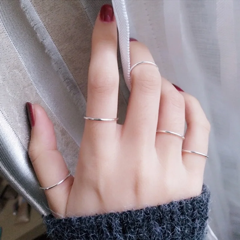 1MM Thin Titanium Steel Silver-color Couple Ring Simple Fashion Rose Gold Finger Ring For Women and Men mens gifts - Image 2