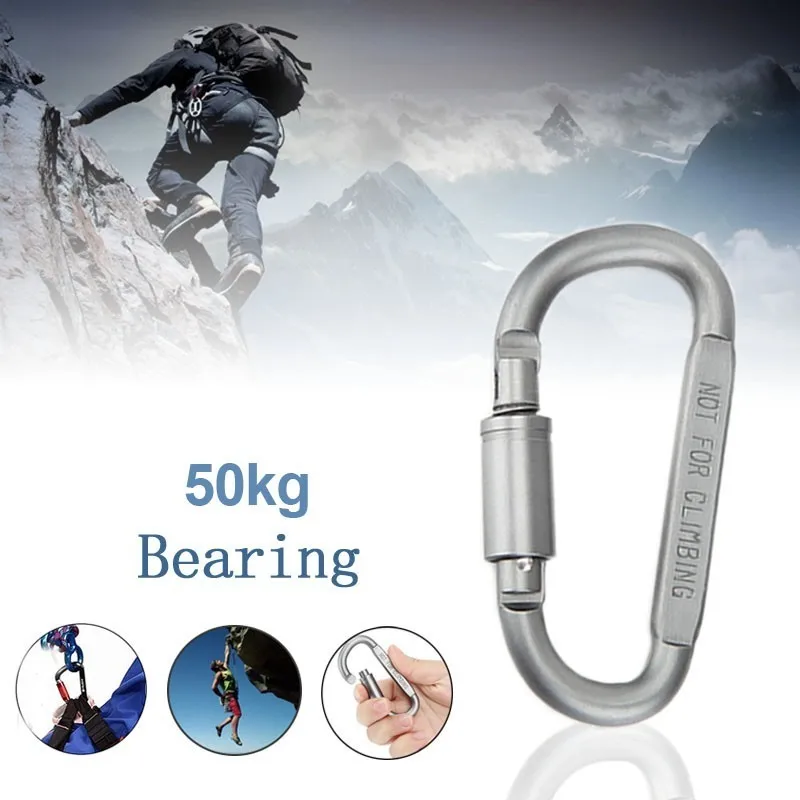 

Aluminum Alloy Carabiner D-Ring Key Chain Clip Camping Keyring Snap Hook Outdoor Travel Kit Hang Button Mountaineering Buckle