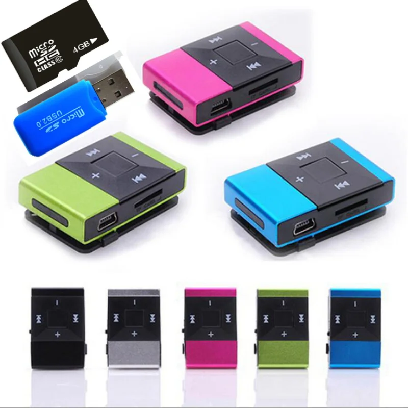 4 ГБ TF карта MP3 Красочный мини Mp3 музыкальный плеер MP3-плеер Micro TF слот для карт USB Mp3 S порт плеер USB порт с наушником