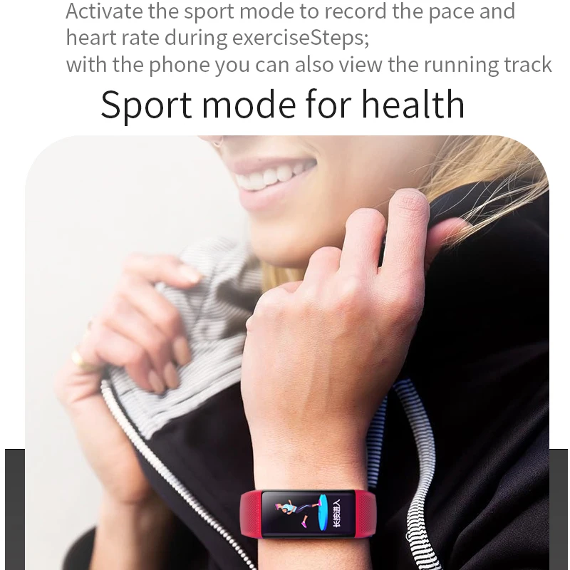 1.14 inch IPS Color touch screen Wristband Bracelet Sport Smart Band IP68 Waterproof Fitness Activity Tracker Pedometer